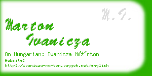 marton ivanicza business card